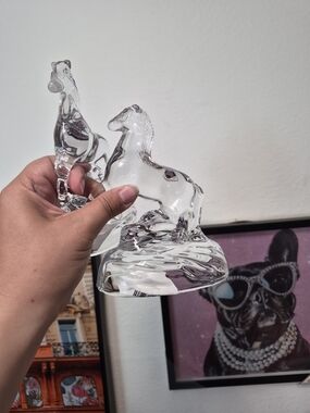 W Clear Glass Horse Figurines - Decorative Home Art